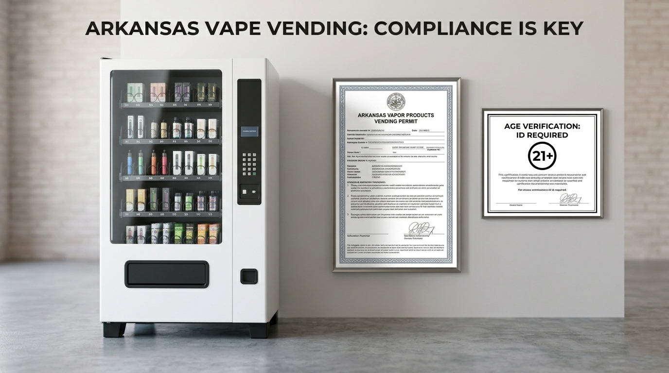Gua de licencias y permisos para mquinas expendedoras de vapeo en Arkansas | VMFS USA Gua de licencias y permisos para mquinas expendedoras de vapeo en Arkansas | VMFS USA