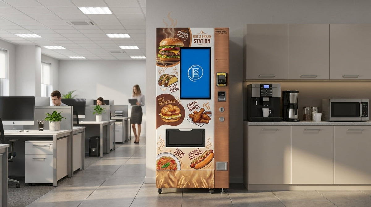 VMFS USA hot food vending machine placed in an office