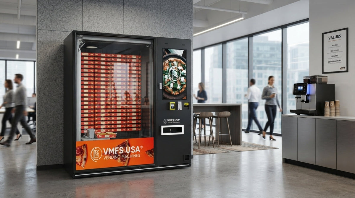 VMFS USA pizza vending machine placed at an office
