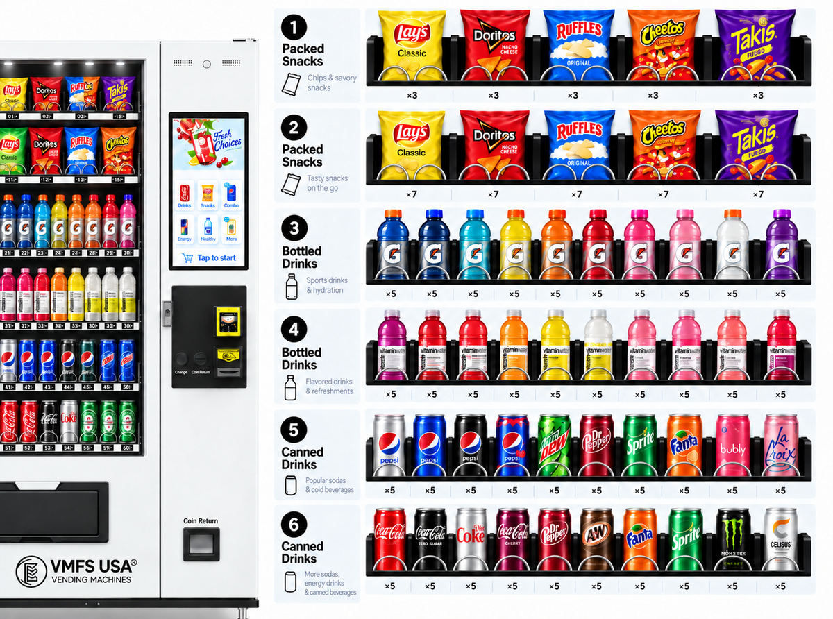 Máquina expendedora de snacks y bebidas RDS