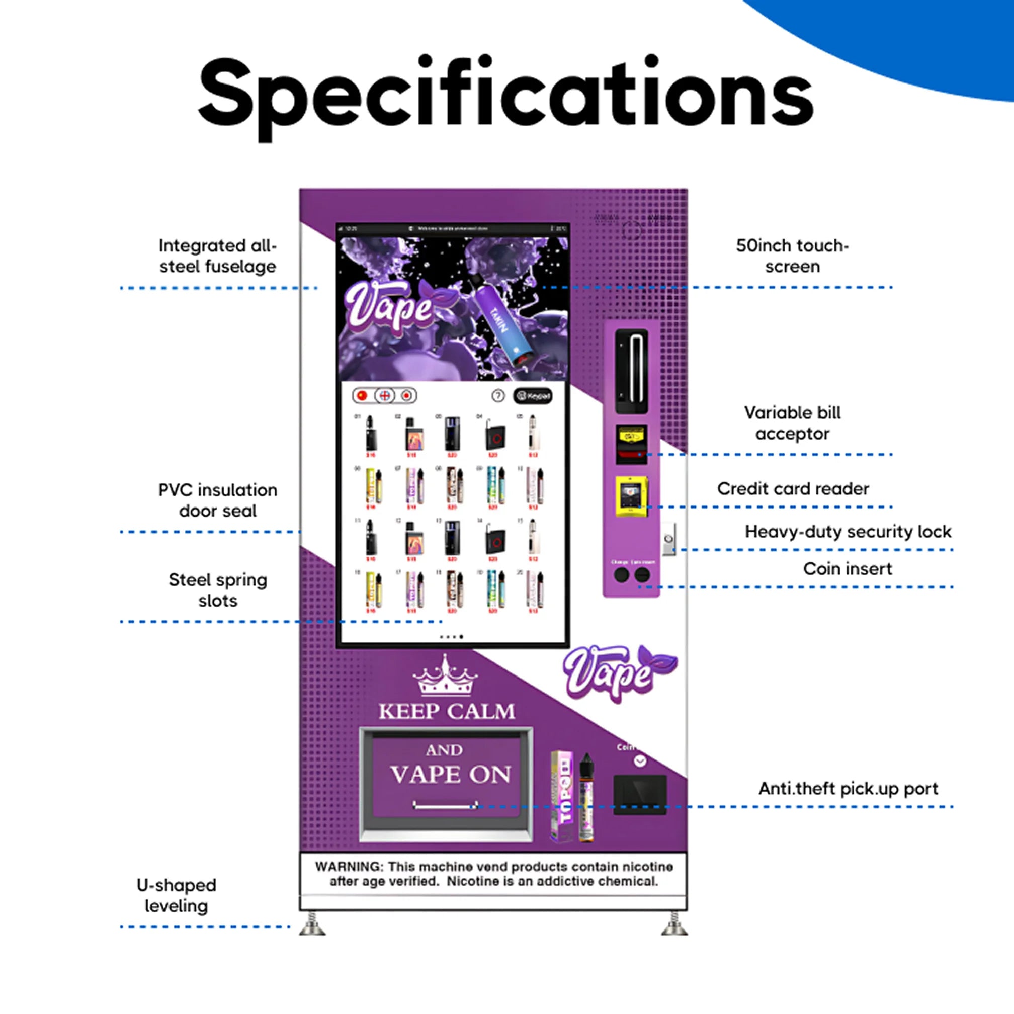 vape vending machine details & specification