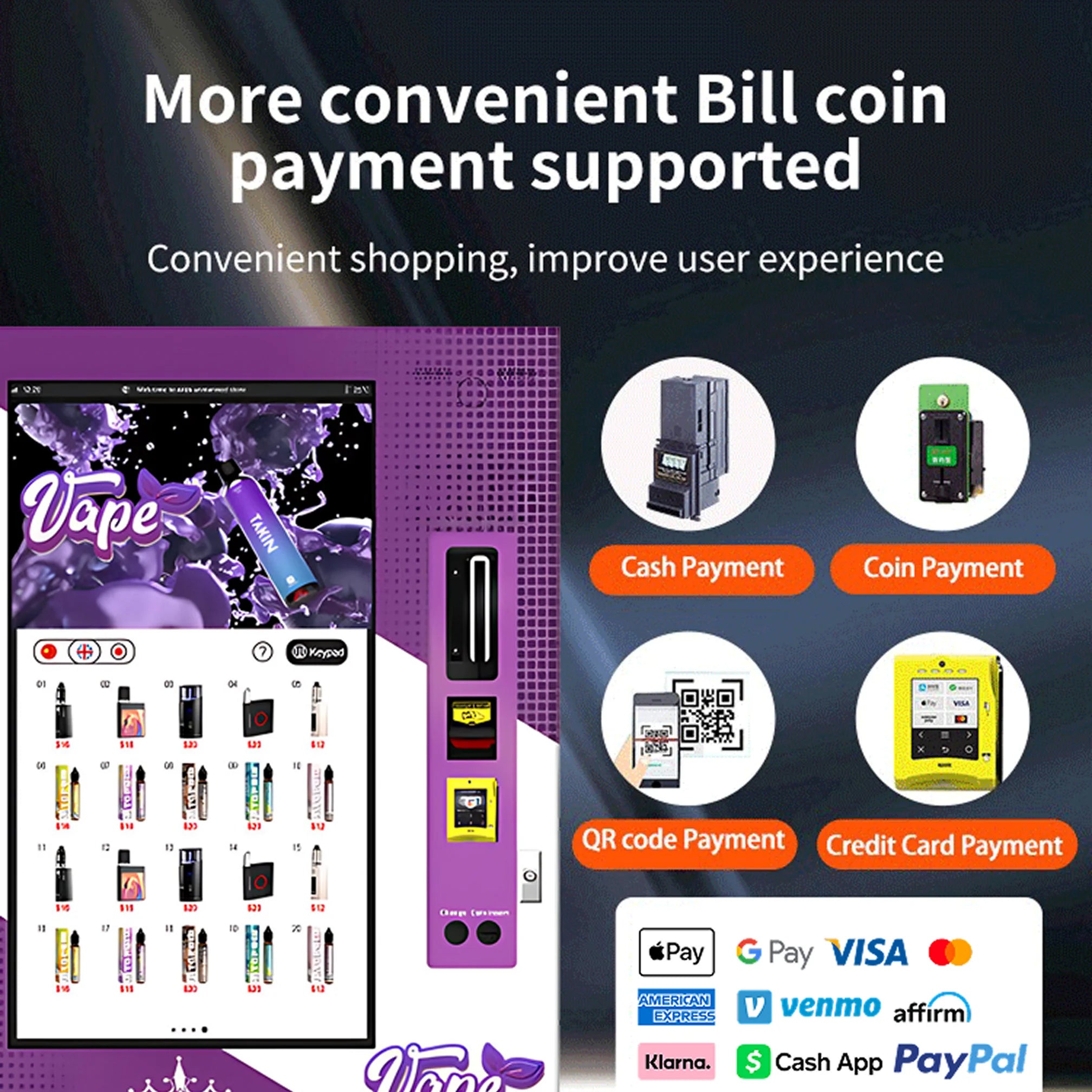vape vending machine payment methods