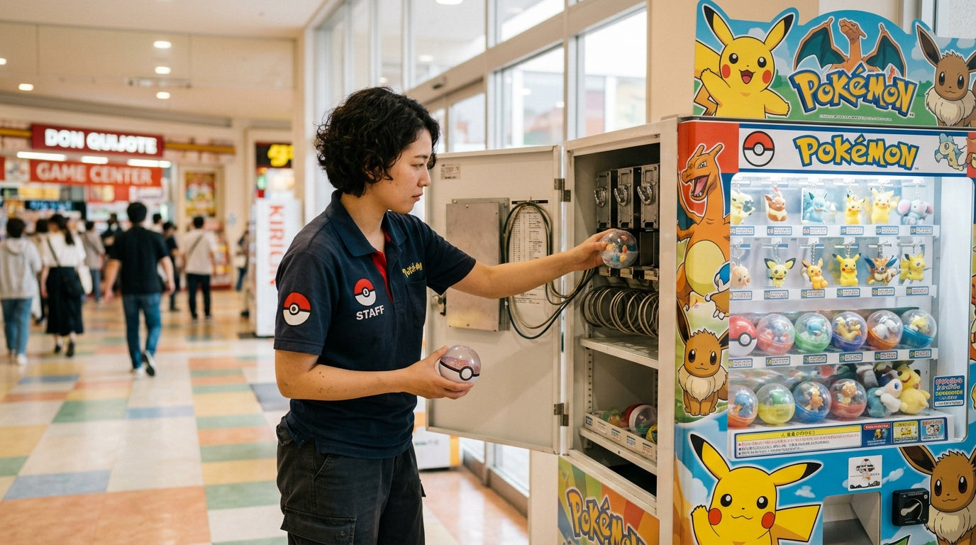 operator operating pokemon vending machine