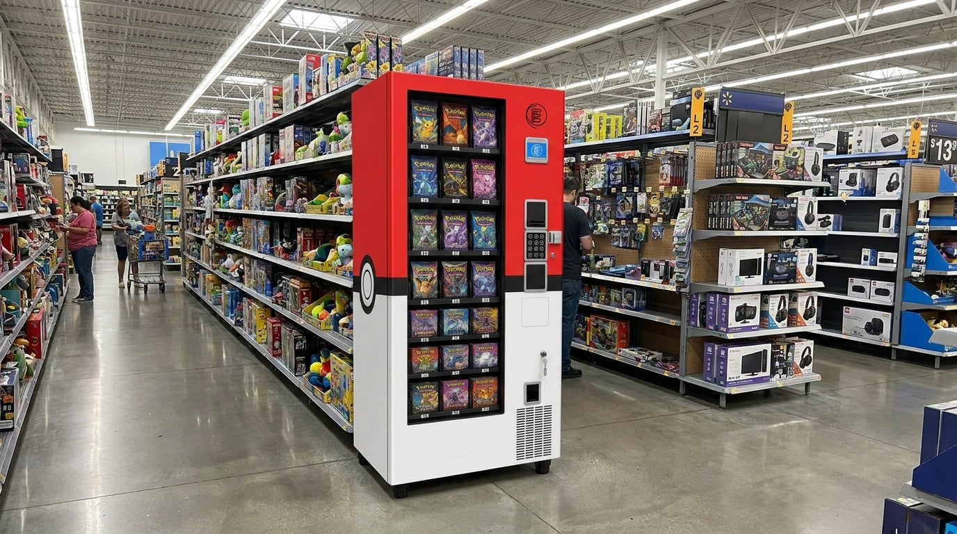 VMFS USA pokemon vending machine placed in a retail store