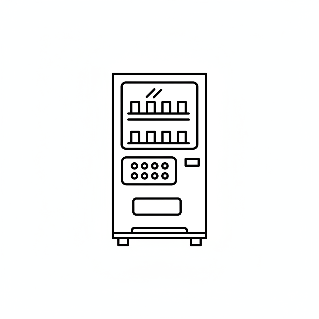 1px line outline icon for brochure of vending machine