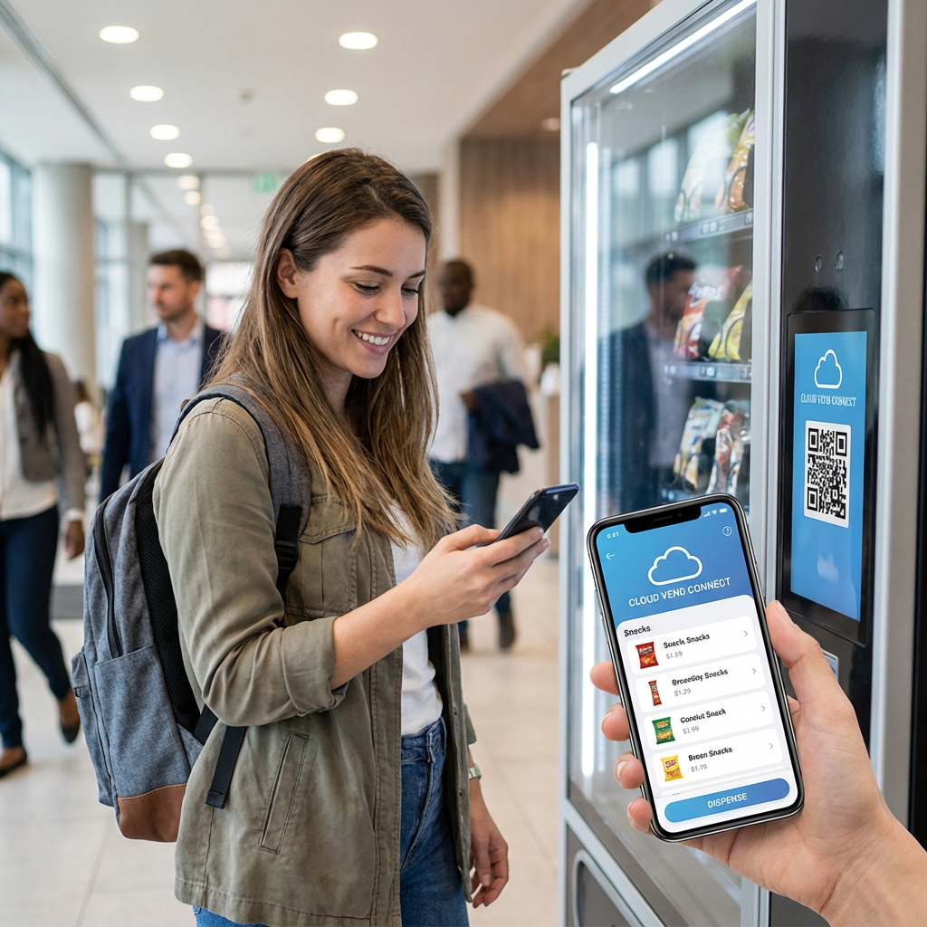 VMFS snack vending machine cashless payment and cloud stock monitoring