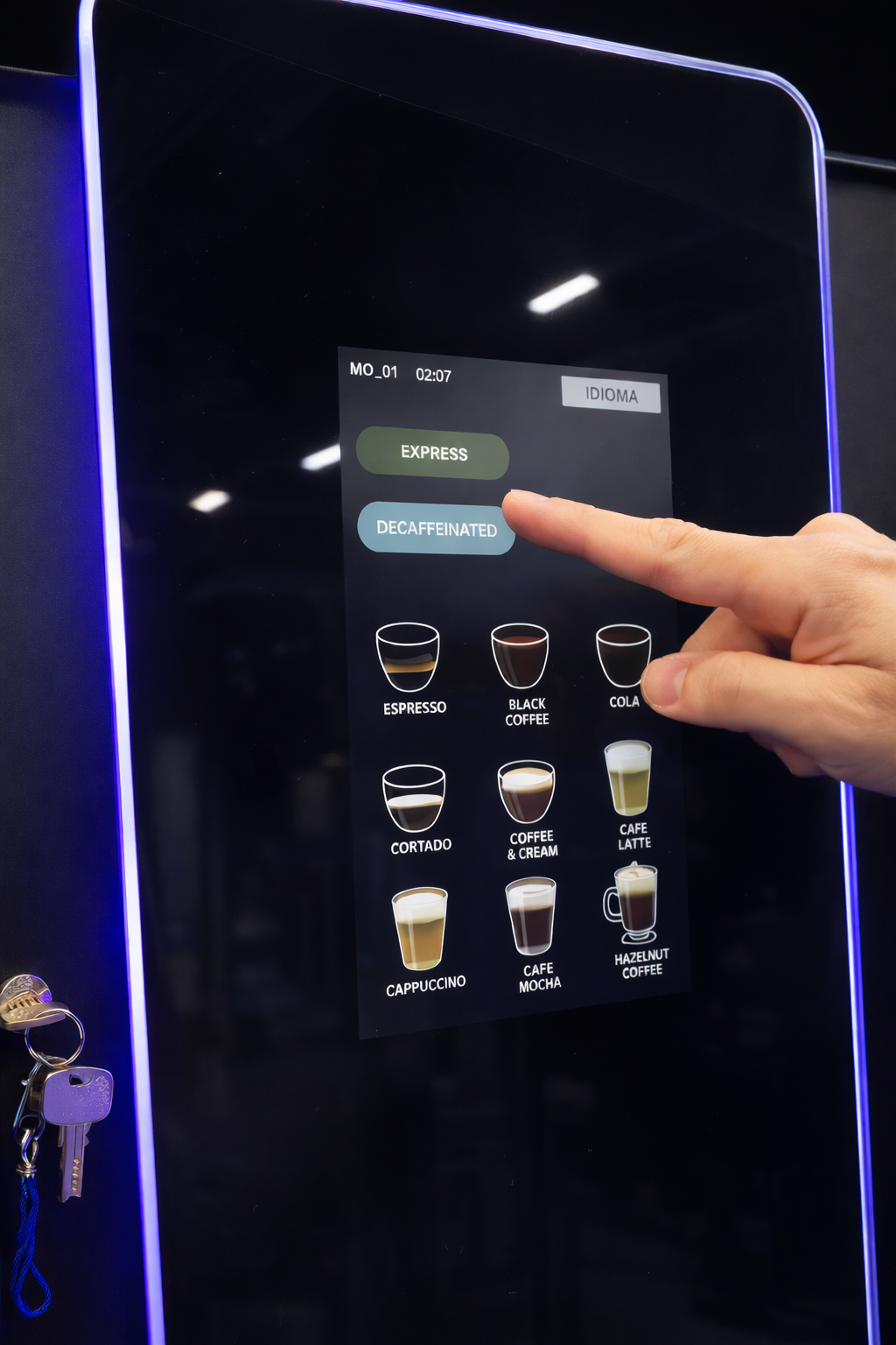 Premium countertop touch screen coffee vending machine by VMFS USA