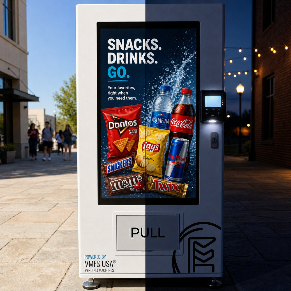 VMFS snack vending machine placement in a corporate office or gym