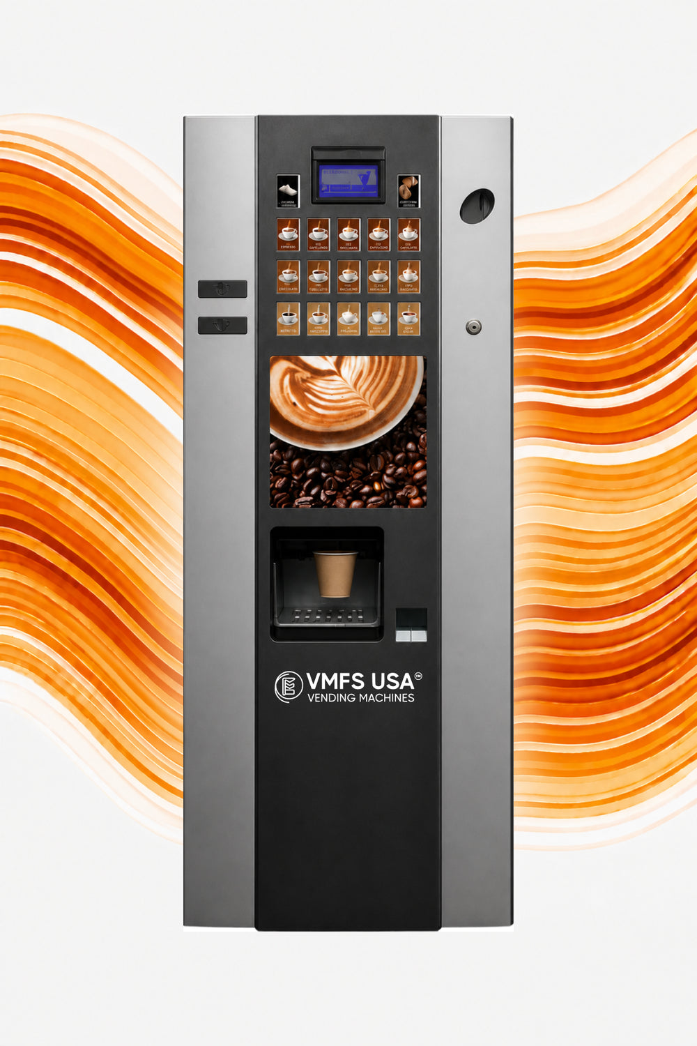 CorePro coffee vending machine in a corporate office lobby
