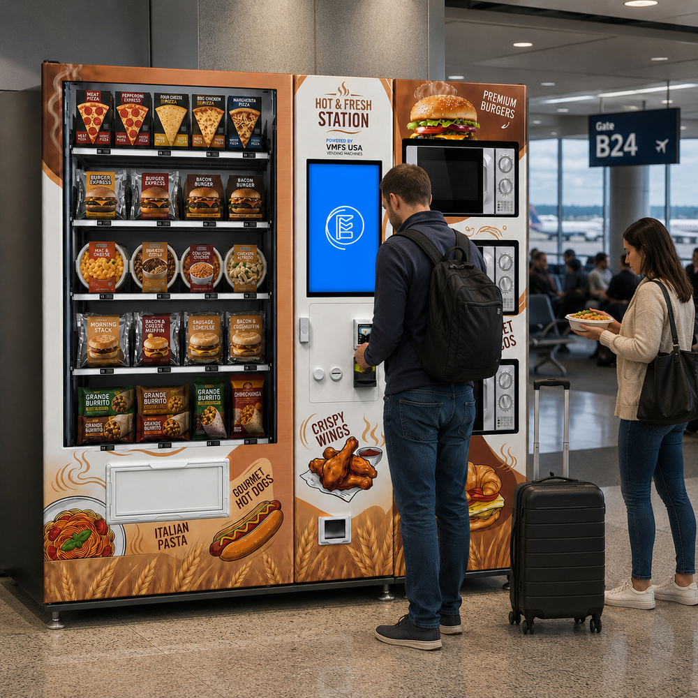 VMFS food vending machine placement in an office or campus