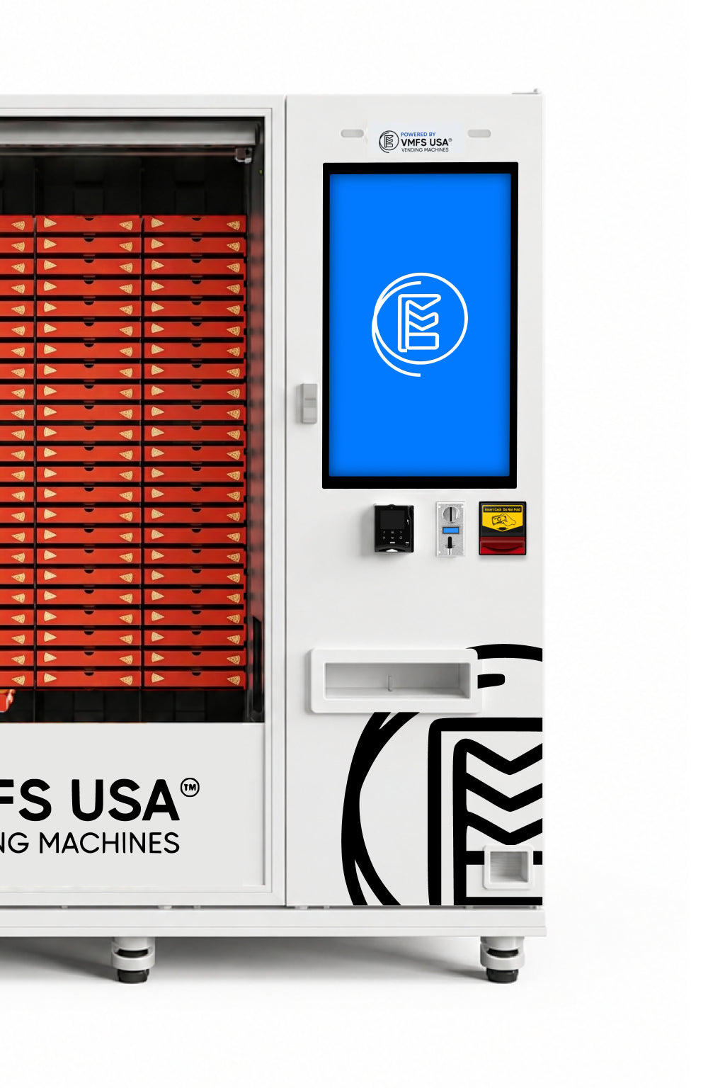 Microwave heating chamber inside the VMFS pizza vending machine for sale