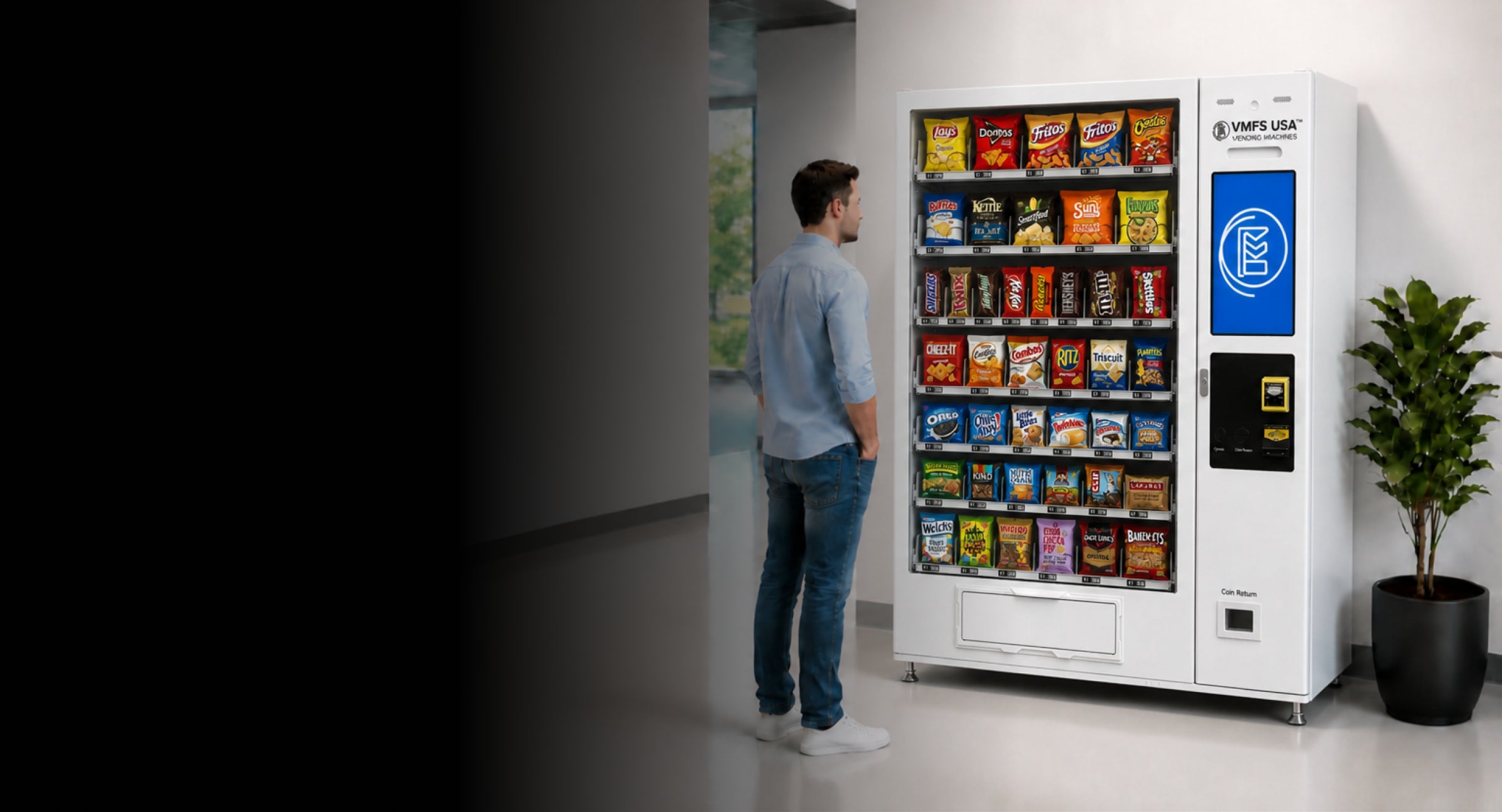 Soda vending machine with 32-inch touchscreen by VMFS USA
