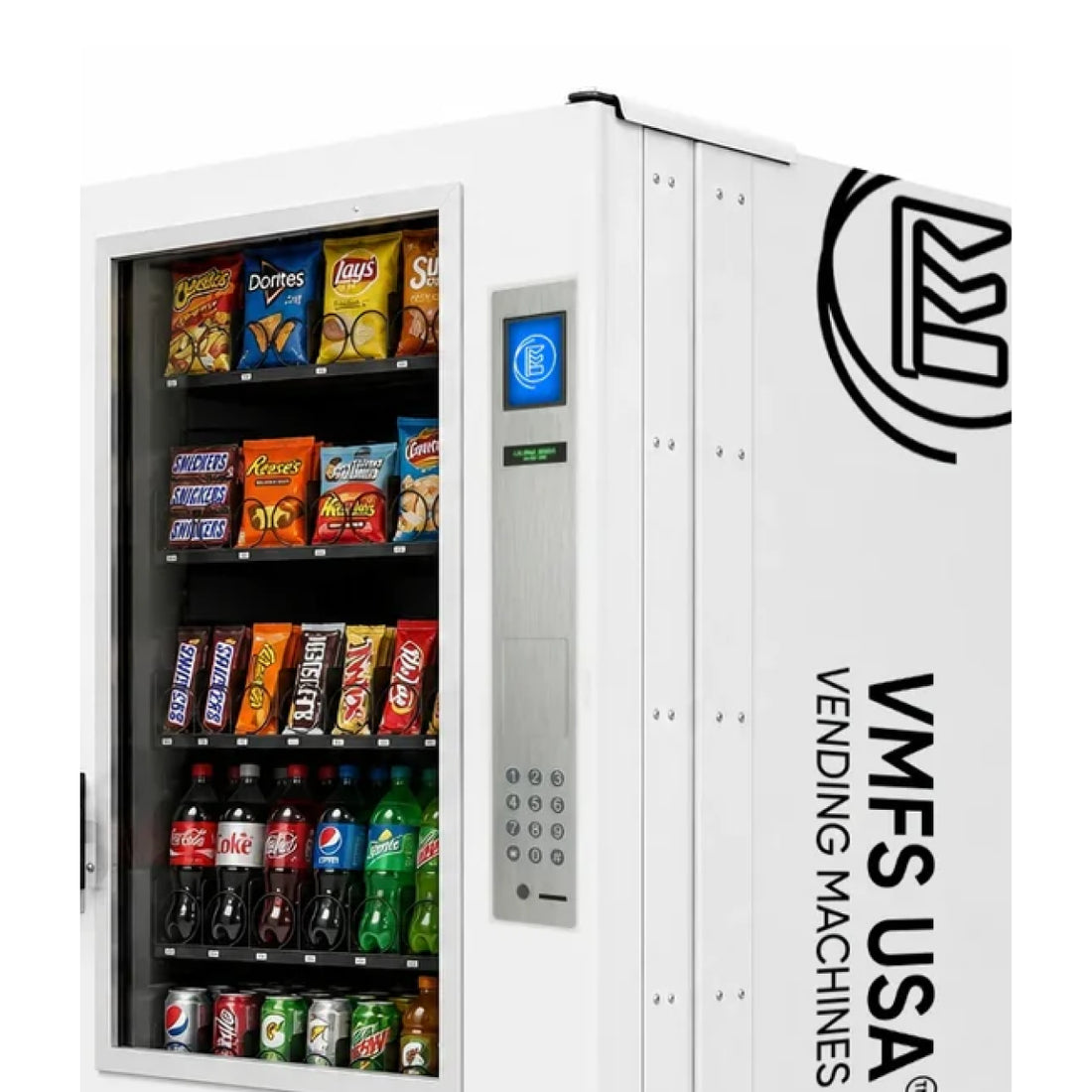 Seaga outdoor combo vending machine on an exposed exterior wall