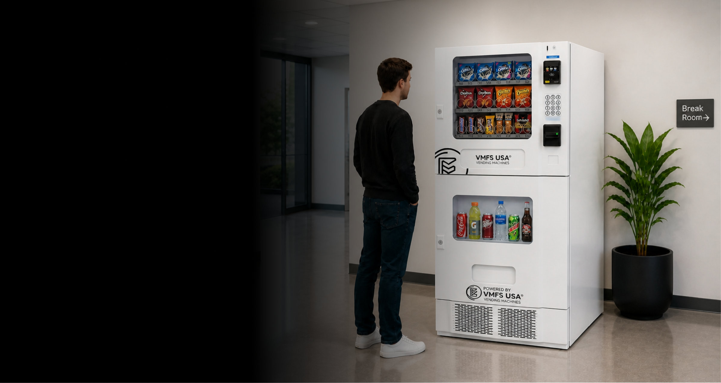 Seaga SM2300 SnakMart combo vending machine by VMFS USA