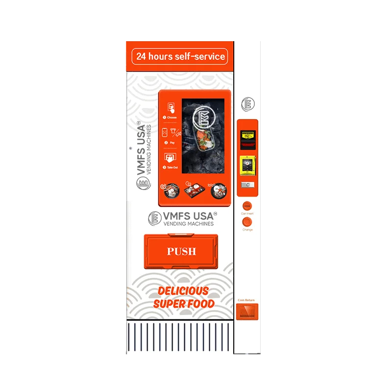 Mini hot food vending machine cold storage and microwave