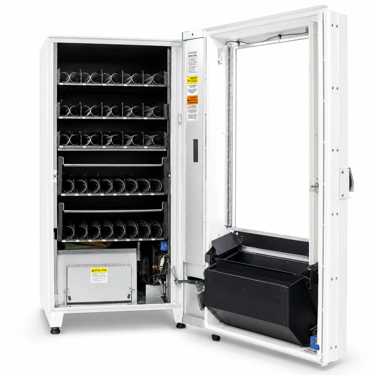 VMFS USA Outdoor Seaga ENV5C Combo Vending Machine door opened with inside components visible