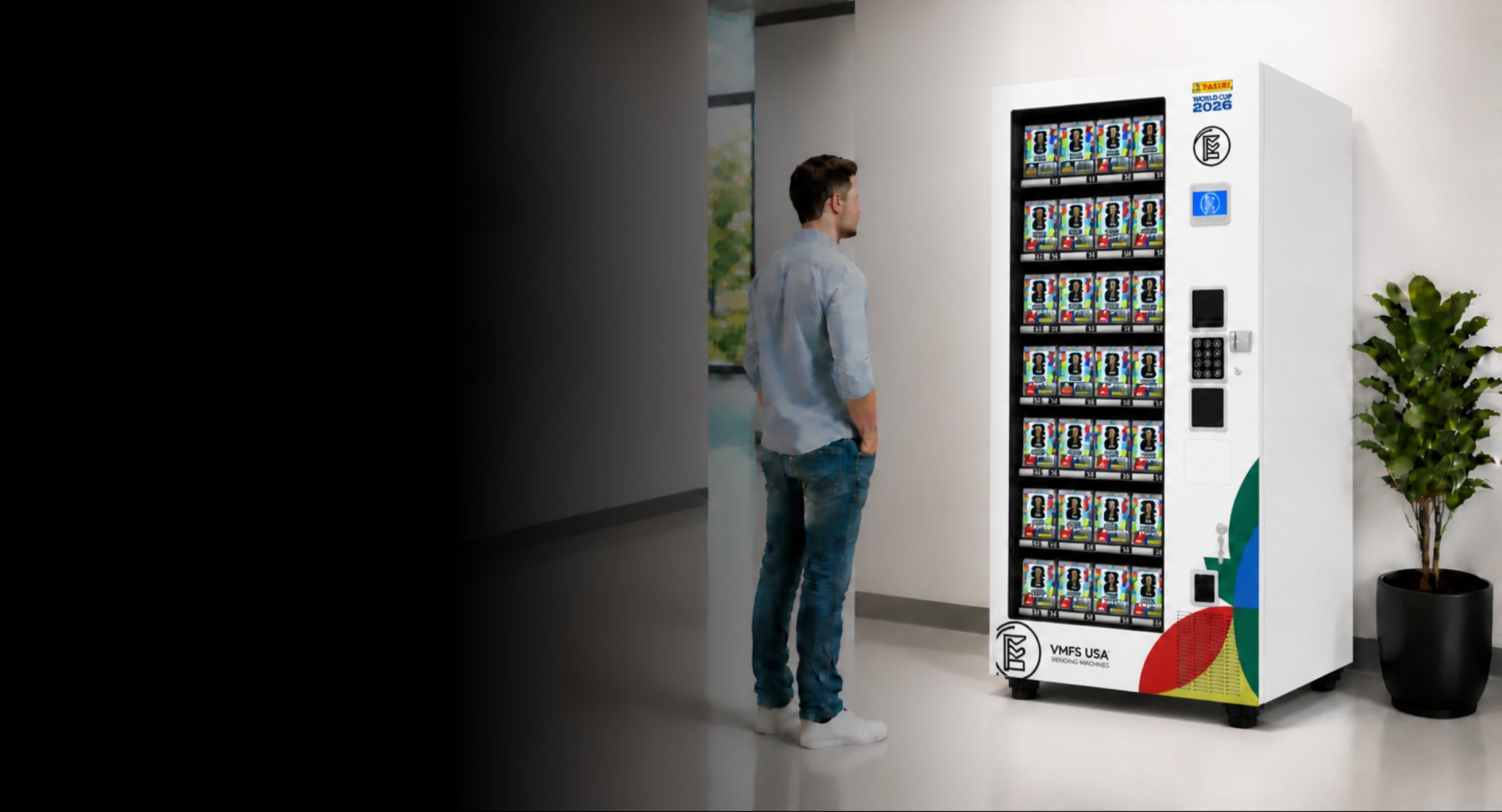 Panini sports card vending machine purpose-built for Panini trading cards VMFS USA