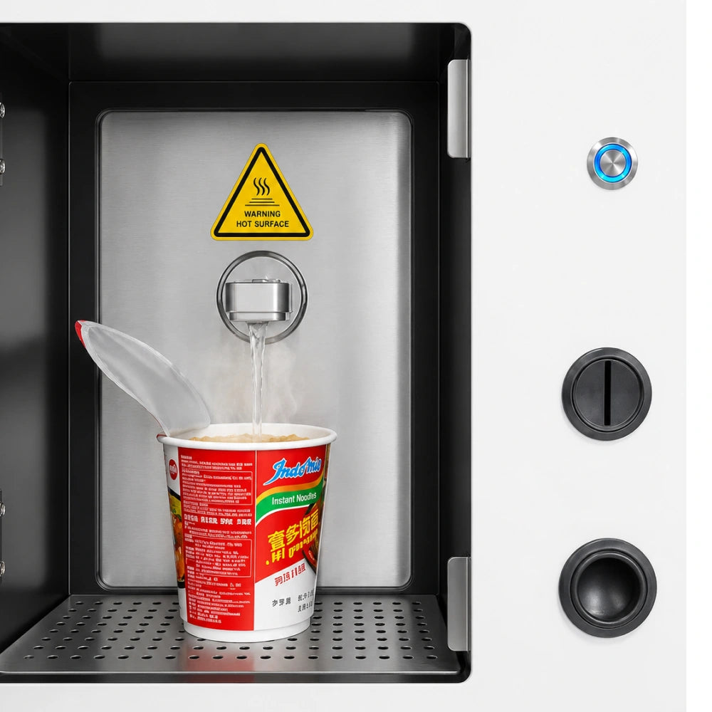 Ramen vending machine built-in hot water dispenser and 21.5-inch touchscreen