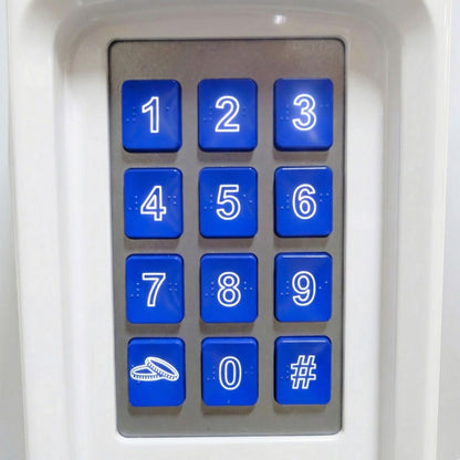 Seaga ENV5C Digital keypad with blue buttons on a white background