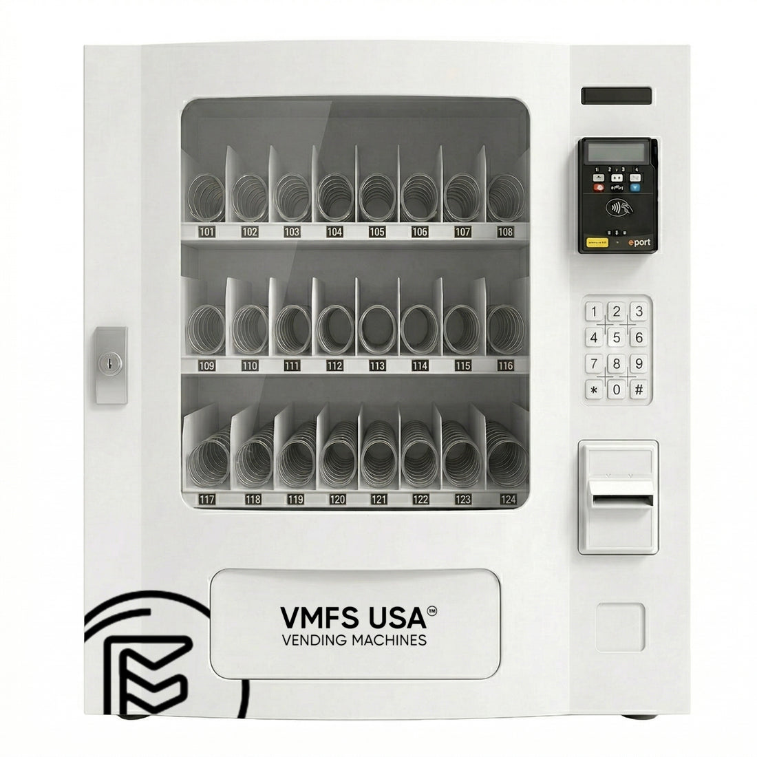 Compact countertop vending machine on a salon counter