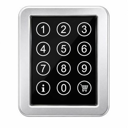 VMFS USA Pro combo vending machine Digital keypad with numbers and symbols on a black background