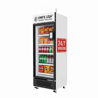VMFS USA Slim Ai Smart Combo Vending Machine side pose picture