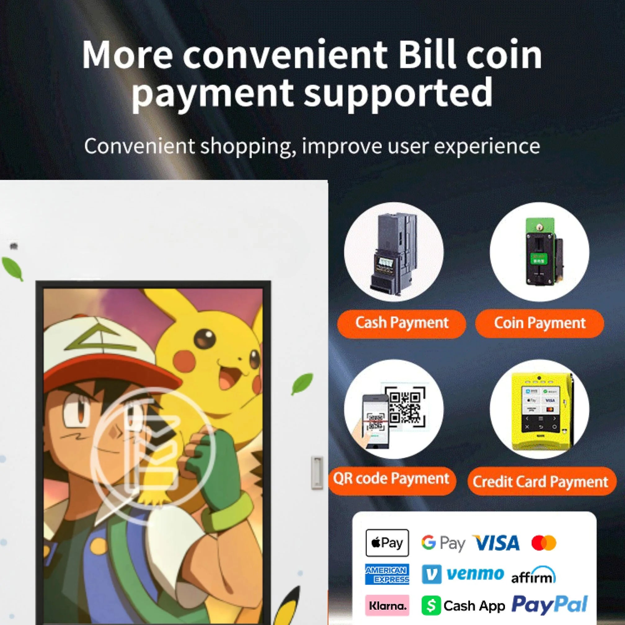 cashless pokemon card vending machine