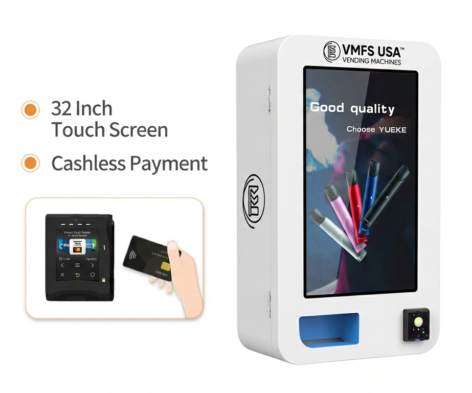 cashless wall mounted vending machine
