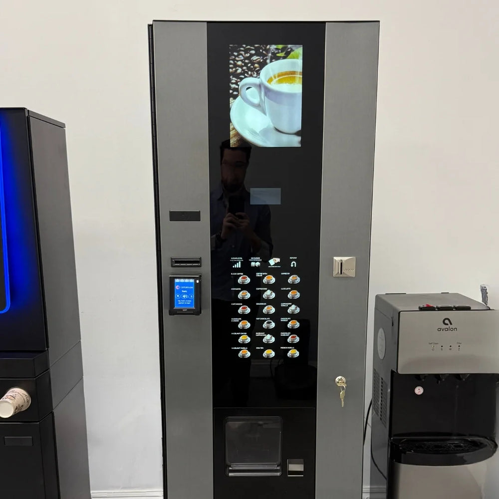 CorePro coffee vending machine in a corporate office lobby