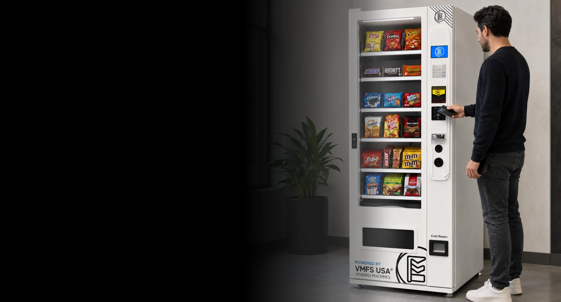 Slim combo vending machine at 22.8 inches wide by VMFS USA