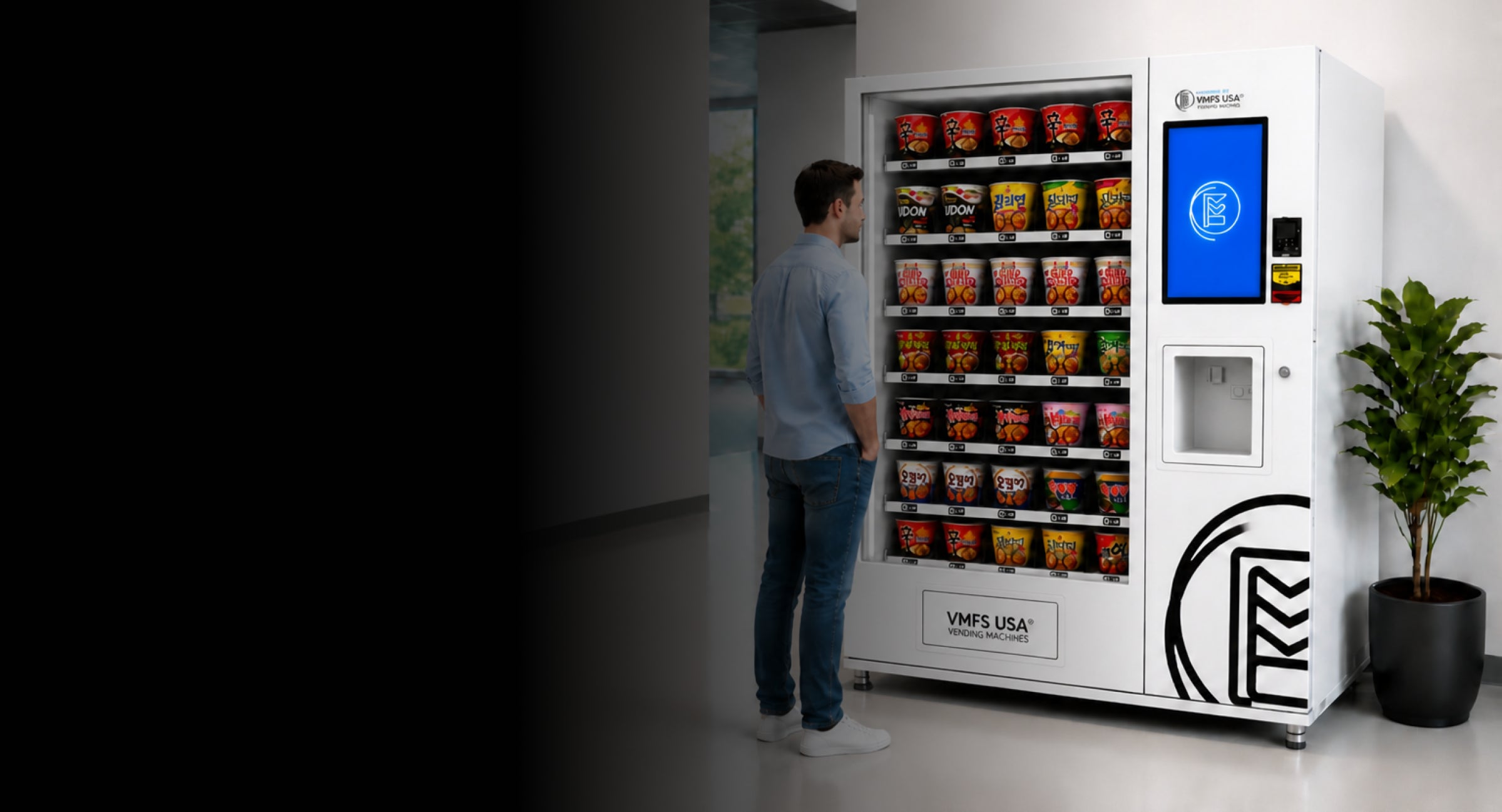 Ramen vending machine with built-in hot water system by VMFS USA