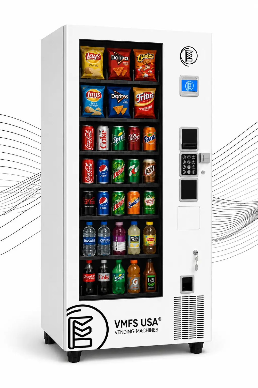 Combo elevator vending machine placement