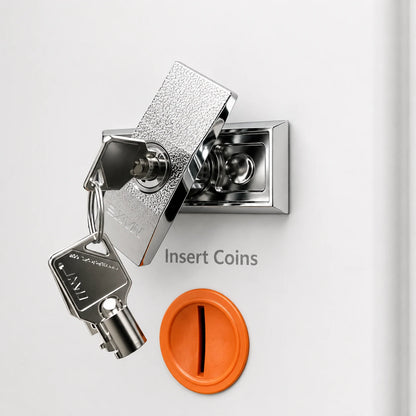 smart combo vending machine Coin slot with keys attached to a lock