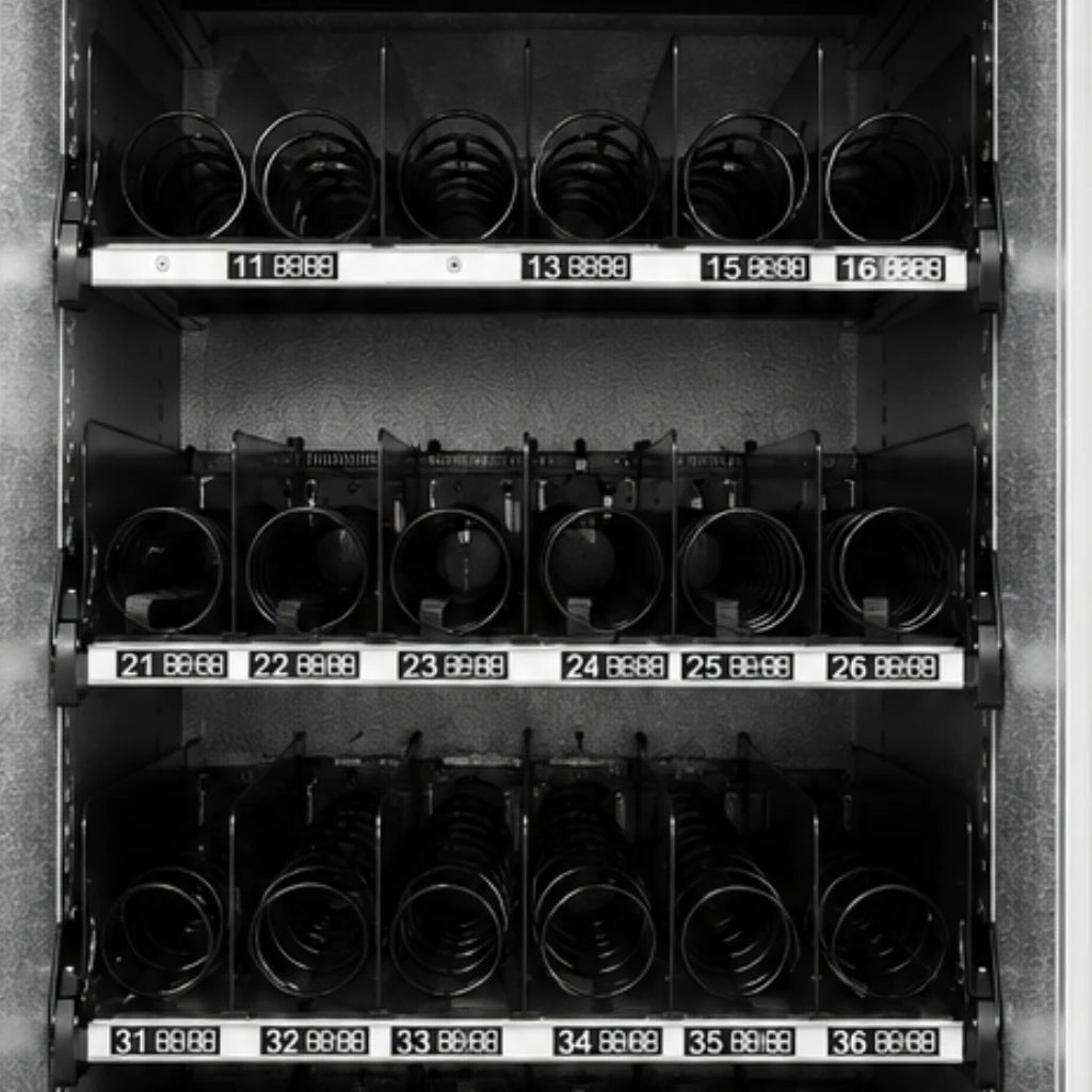 Spring-loaded slot delivery on the slim combo vending machine