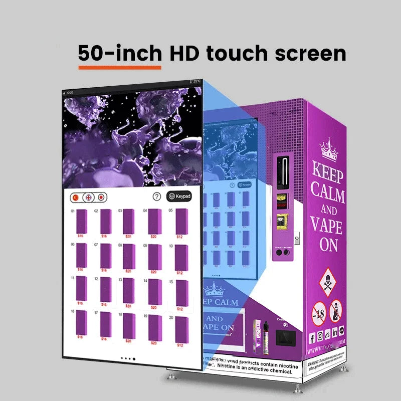 vape Vending machine with 50-inch HD touch screen 