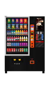 Máquina expendedora de café y aperitivos