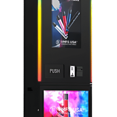 Tall Vape Vending Machine for sale, offering a slim, vertical design for efficient vape product dispensing in a sleek, space-saving unit.